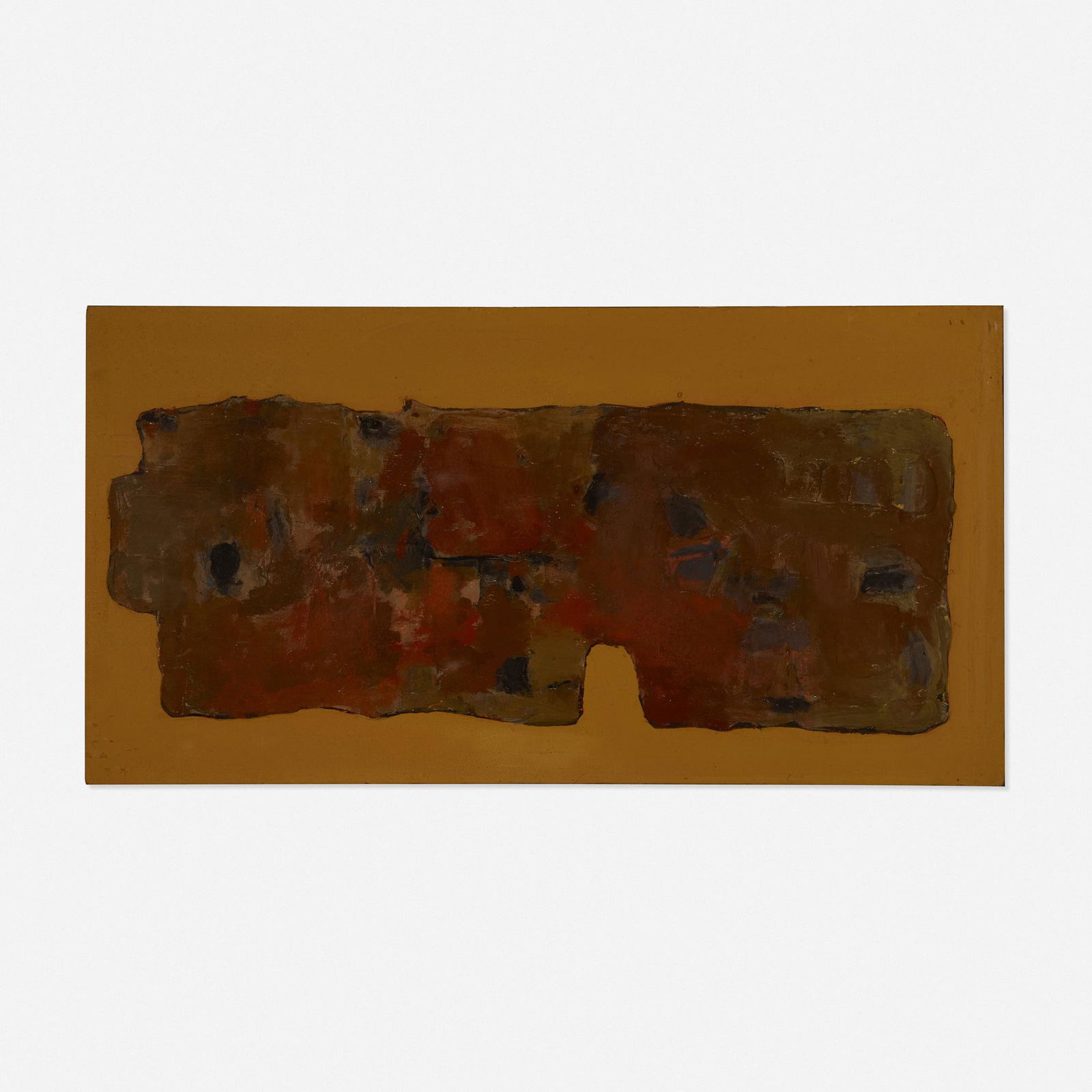 Giancarlo Bargoni, Dall'Ansia No. 27: Giancarlo Bargoni Dall'Ansia No. 27 1961oil on canvas20.75 h × 41.5 w in (53 × 105 cm) Signed, titled and dated to verso 'Bargoni 61 Dall'Ansia No. 27'.