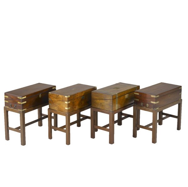 Four English lap desks
