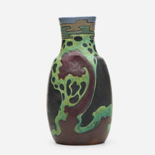 Raoul Lachenal, Vase: Raoul Lachenal Vase France, c. 1903glazed stoneware13.5 h × 6 dia in (34 × 15 cm) Glazed signature to underside 'Raoul Lachenal'. Paper label to underside 'No 170 60R'.