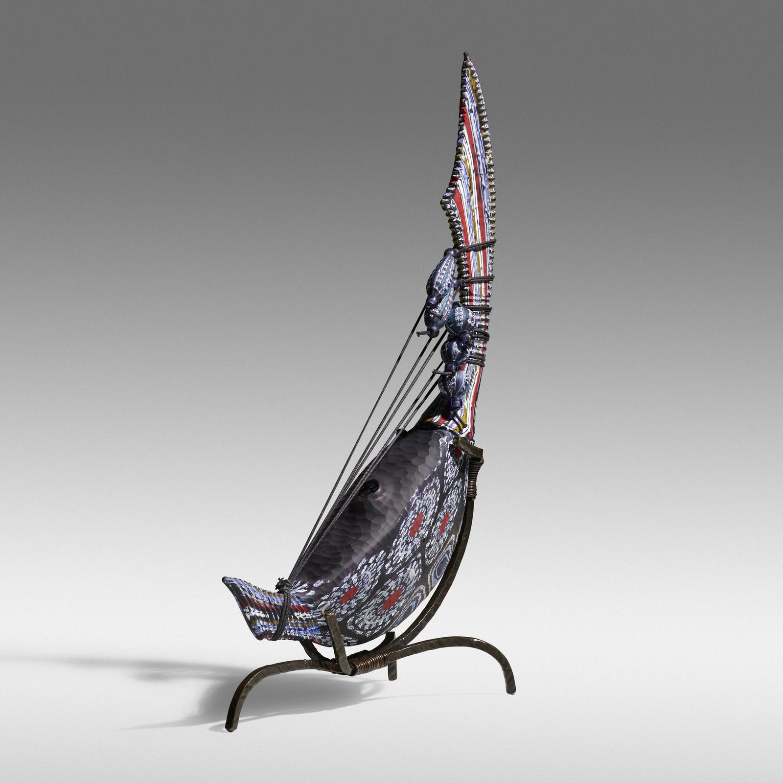 Davide Salvadore, Spingarpa Maquette: Davide Salvadore Spingarpa Maquette Italy, 2013hand-blown glass, inciso and battuto surface, leather string, patinated metal17.5 h × 4.5 w × 9.5 d in (44 × 11 × 24 cm)