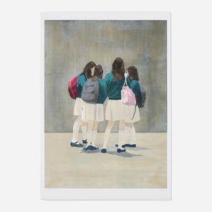 Tim Eitel, White Skirts: Tim Eitel White Skirts 2012 lithograph in colors on Velin d'Arches 39.25 h × 27.25 w in (100 × 69 cm) Image measures: 35 h x 25.5 w inches Signed, dated and numbered to lower edge