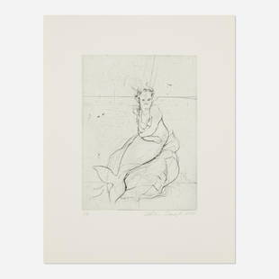 Inka Essenhigh, Mermaid: Inka Essenhigh Mermaid 2004etching with drypoint16.25 h × 12.5 w in (41 × 32 cm) Image measures: 10 h x 7.5 w inches Signed, dated and numbered to lower edge '3/9 Inka Essenhigh