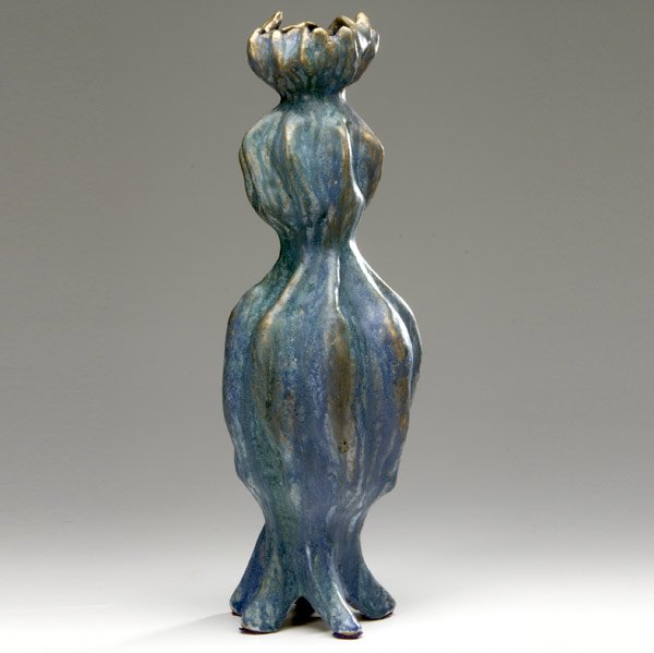 HUI KA KWONG Tall earthenware vessel: HUI KA KWONG Tall earthenware vessel, ca. 1989 Provenance: From the artist to the collection of Eva Bouzard-Hui 19'' x 7''