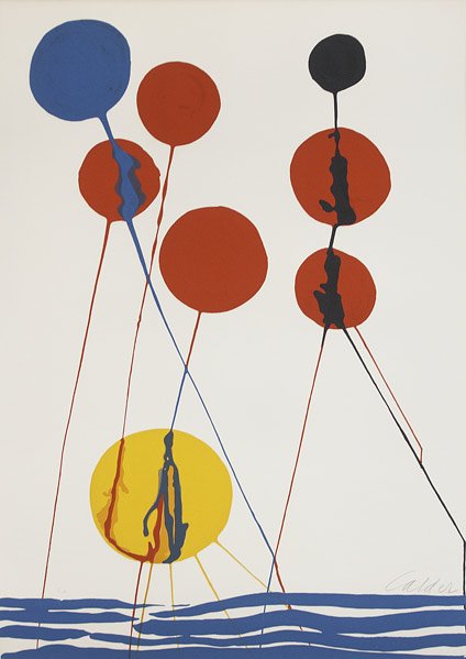 ALEXANDER CALDER Lithograph: ALEXANDER CALDER Lithograph ''Balloons'' Signed Calder in pencil 40'' x 28 1/4''