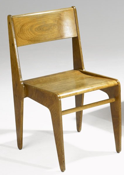 MARCEL BREUER Desk chair: MARCEL BREUER Birch plywood desk chair, ca. 1938 Provenance: Rhoads Hall at Bryn Mawr College 33'' x 18 1/4'' x 19''