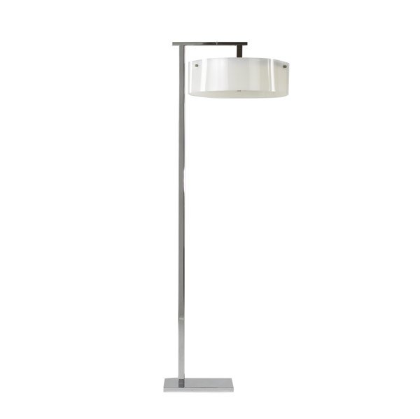 GEORGE KOVACS Floor lamp: GEORGE KOVACS Chrome plated steel floor lamp with acrylic shade, c. 1960s Unmarked 56'' x 18 1/2''