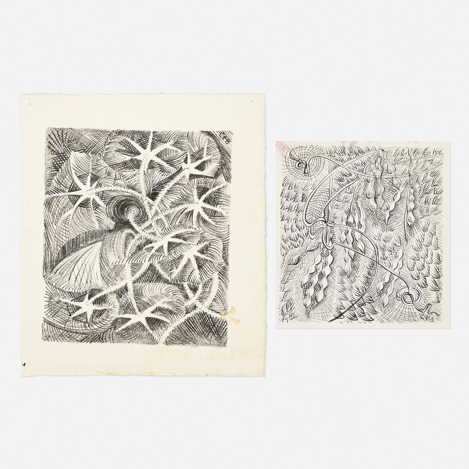 Charles Burchfield, Untitled (Spiraling Palm Trees) (1 of 2)