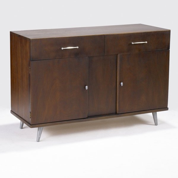 MODERN CABINET: MODERN Cabinet with two drawers and two doors concealing interior shelves. 32'' x 48'' x 17 3/4''