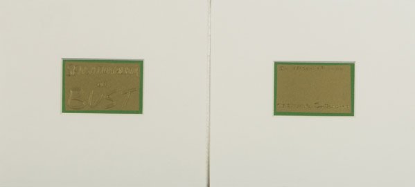 JESSICA DIAMOND (American, b. 1957): JESSICA DIAMOND (American, b. 1957) Four Commerorative Gold Pieces, lithograph with embossing, 1989. (Provenance: Private Collection, San Francisco.) Signed (each), 9'' x 9 3/4'' (each). Publisher: La