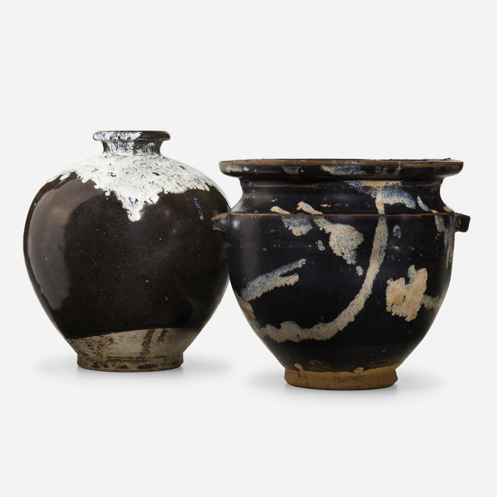 Chinese, Black-glazed Phosphatic-splashed jars (1 of 5)