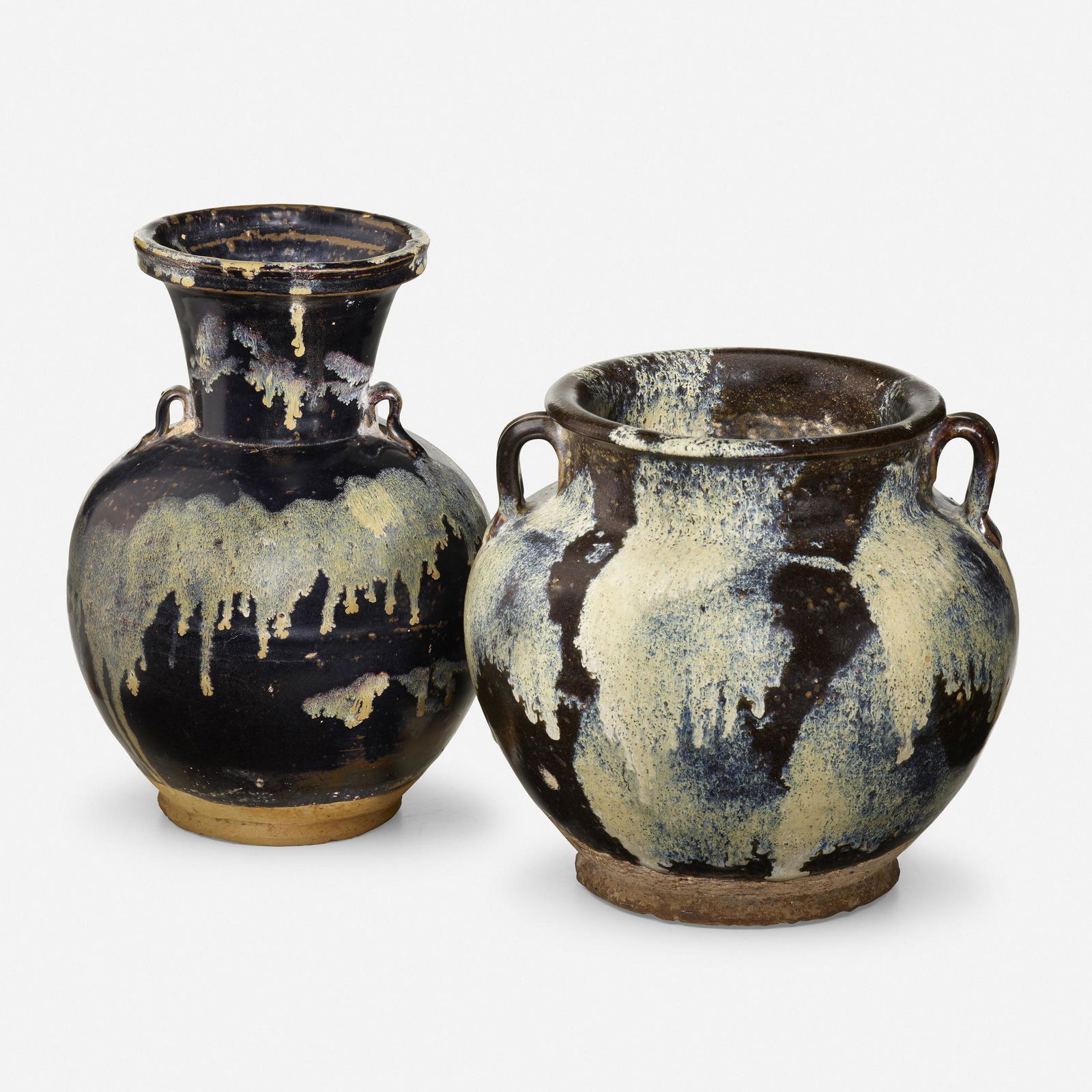 Chinese, Black-glazed Phosphatic-splashed jars (1 of 5)