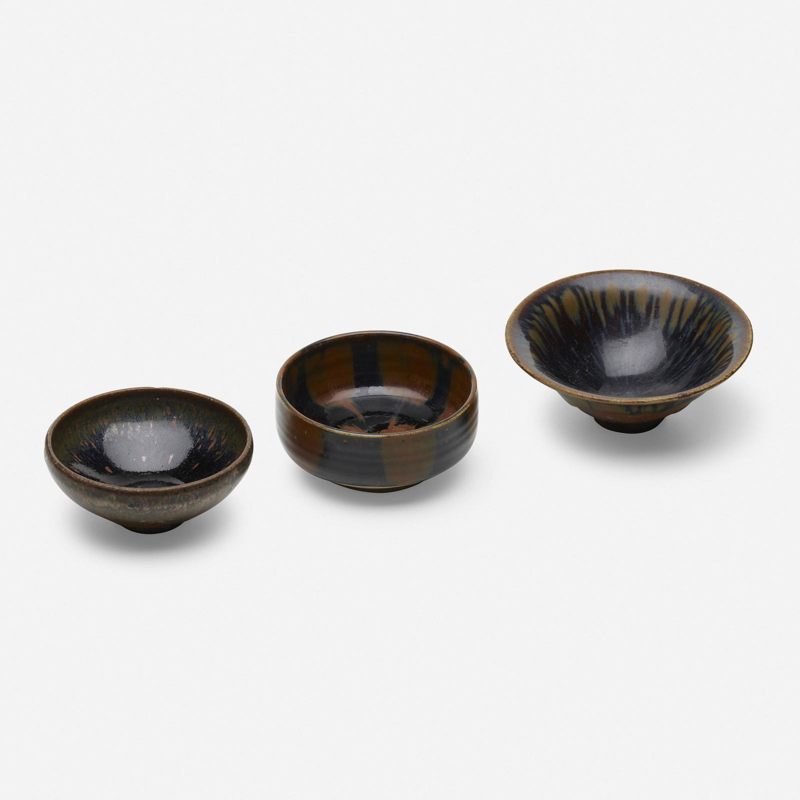 Chinese, Collection of three Henan tea bowls (1 of 6)