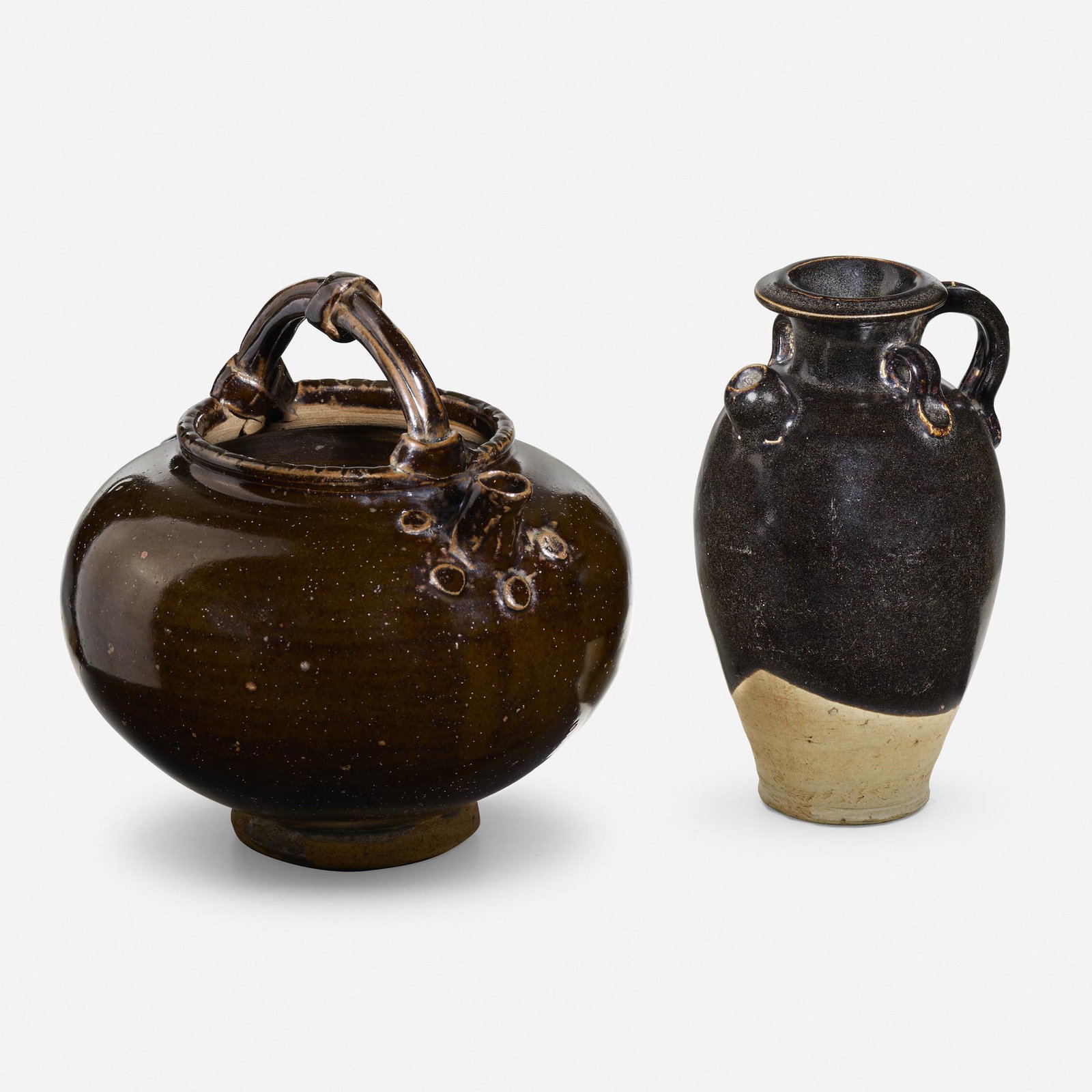 Chinese, Black-glazed ewers, set of two (1 of 2)