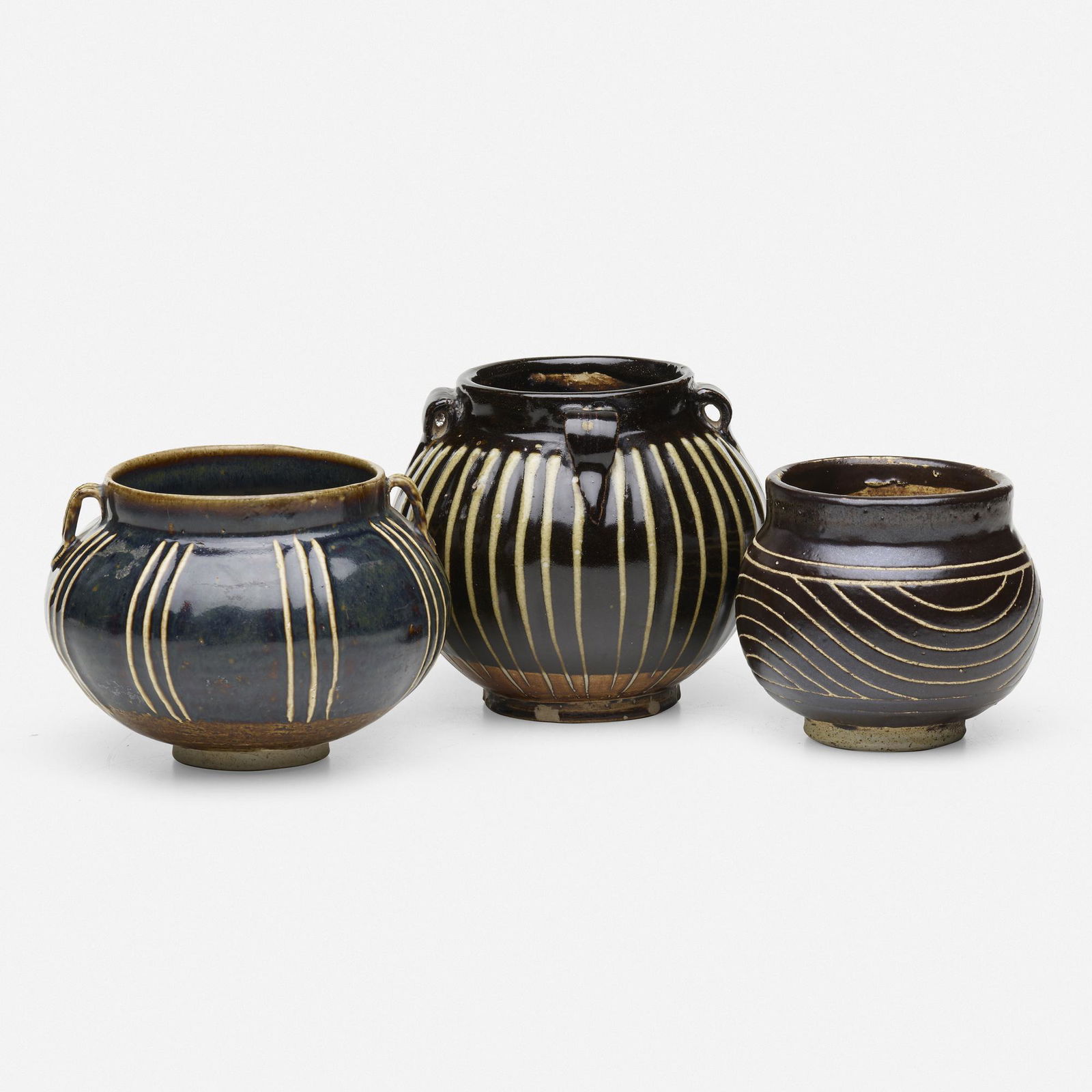 Chinese, Collection of three Henan ribbed jars (1 of 6)