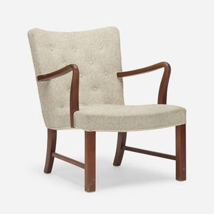 Ole Wanscher, Armchair: Ole Wanscher Armchair A.J. Iversen SnedkermesterDenmark, c. 1950walnut, upholstery 33 h × 24 w × 31 d in (84 × 61 × 79 cm) This work is located at, a