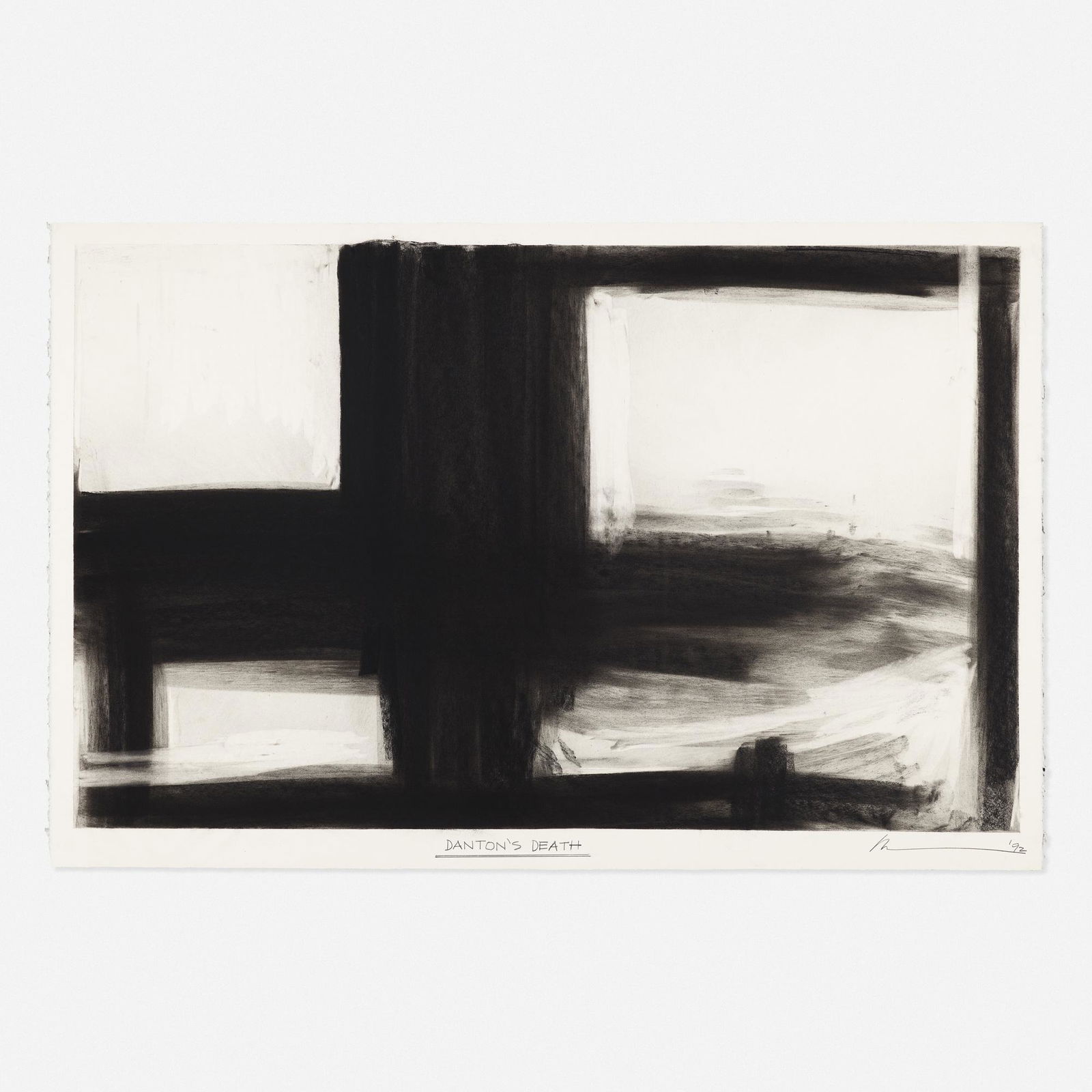 Robert Wilson, Drawing from Danton's Death: Robert Wilson Drawing from Danton's Death 1992charcoal on paper 26 h × 41 w in (66 × 104 cm) Signed, titled and dated to lower edge 'Dantons's Death Wilson '92'. Pro
