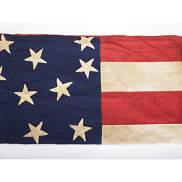 34 STAR AMERICAN FLAG: 34 STAR AMERICAN FLAG; Cotton, hand-stitched, ca. 1861-1863; 55'' x 84''