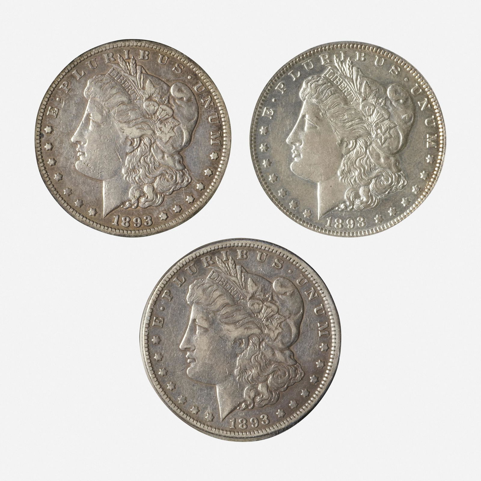 Three U.S. Morgan Silver $1 Coins (1 of 2)