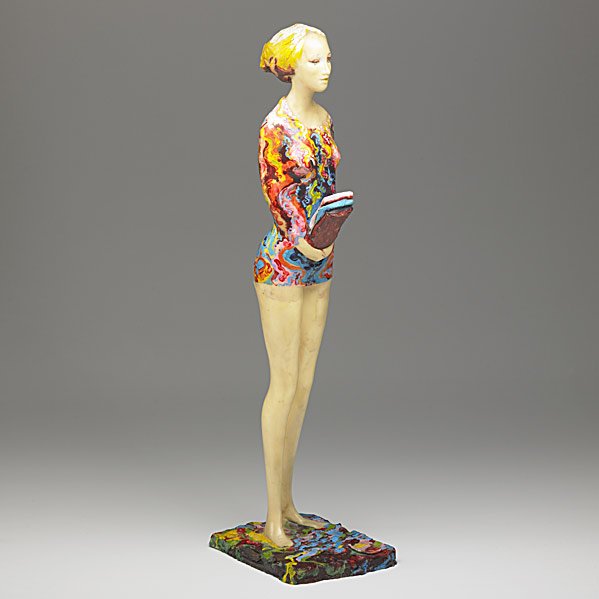 FRANK GALLO Resin figural sculpture: FRANK GALLO; Resin figural sculpture, 1970; Signed and dated; Provenance: Theo Portnoy Gallery; 26 3/4'' x 6 3/4'' x 8 1/2'' Class: SC Manufacturer: Artist:Gallo, Frank