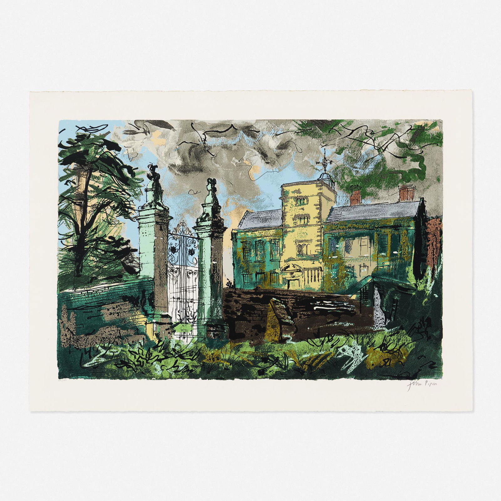 John Piper, Canons Ashby, Northamptonshire: John Piper Canons Ashby, Northamptonshire 1983screenprint in colors on Arches 22.125 h × 30.375 w in (56 × 77 cm) Signed and numbered to lower edge '35/150 John Piper'. This work i