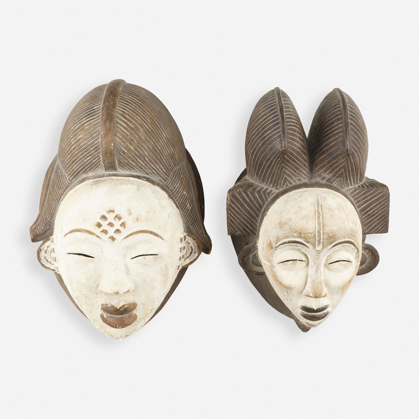 Punu artist, Mukudj masks, set of two (1 of 2)