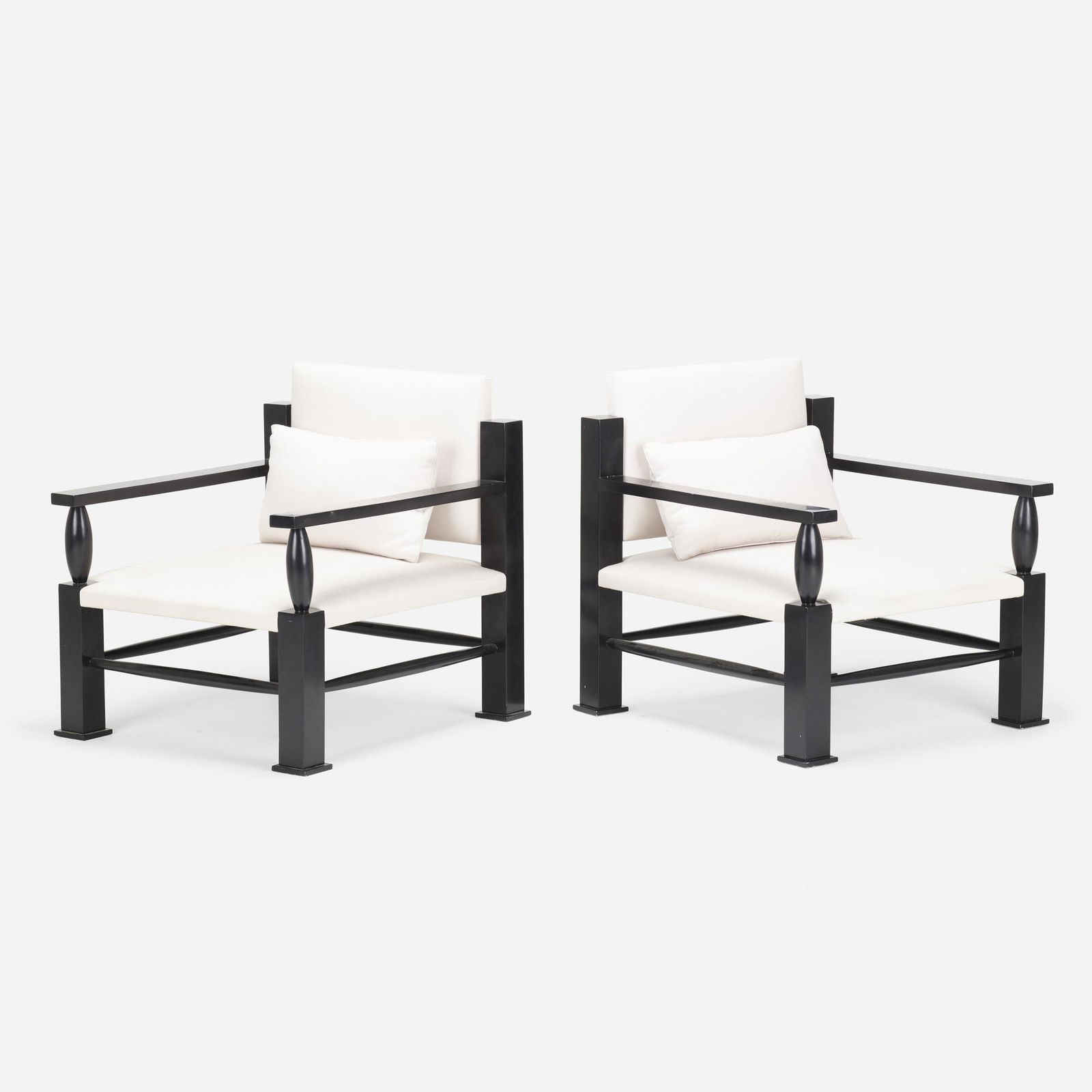 In the manner of Jacques Quinet, Armchairs, pair (1 of 3)