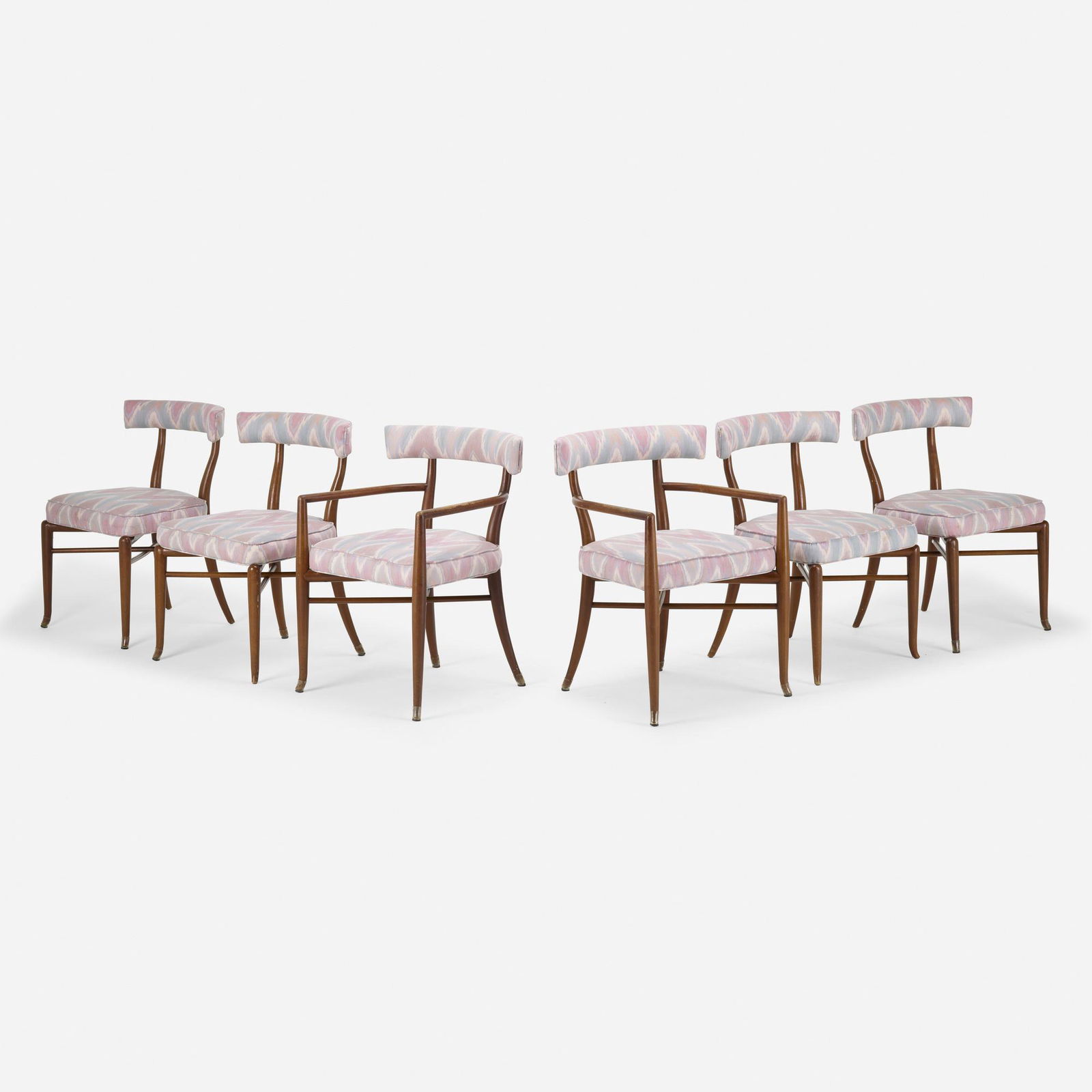 T.H. Robsjohn-Gibbings, attribution, Chairs, set of six (1 of 3)