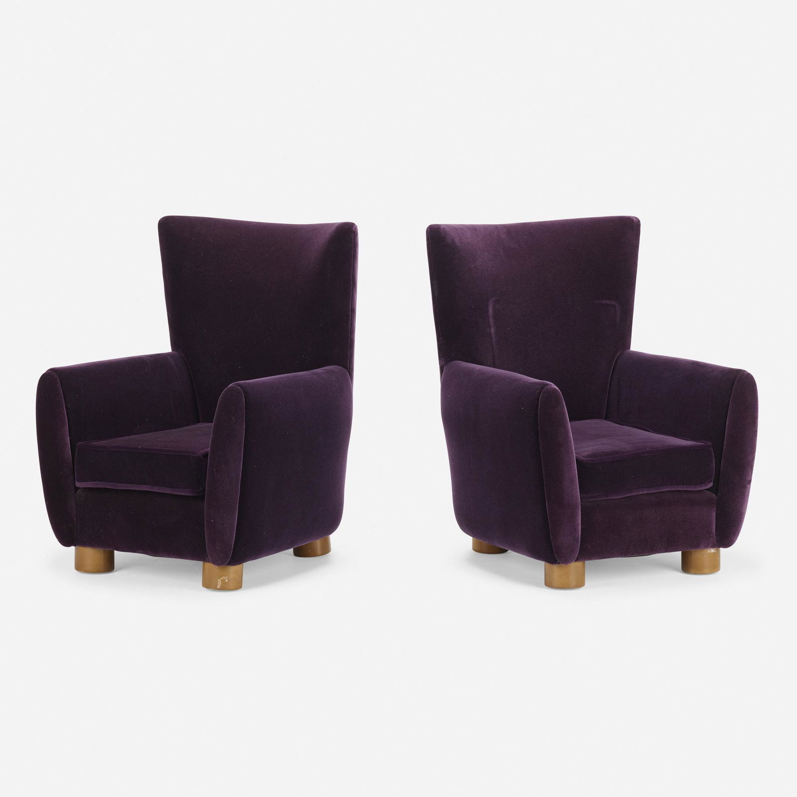 In the manner of Jean Royere, Armchairs, pair (1 of 3)