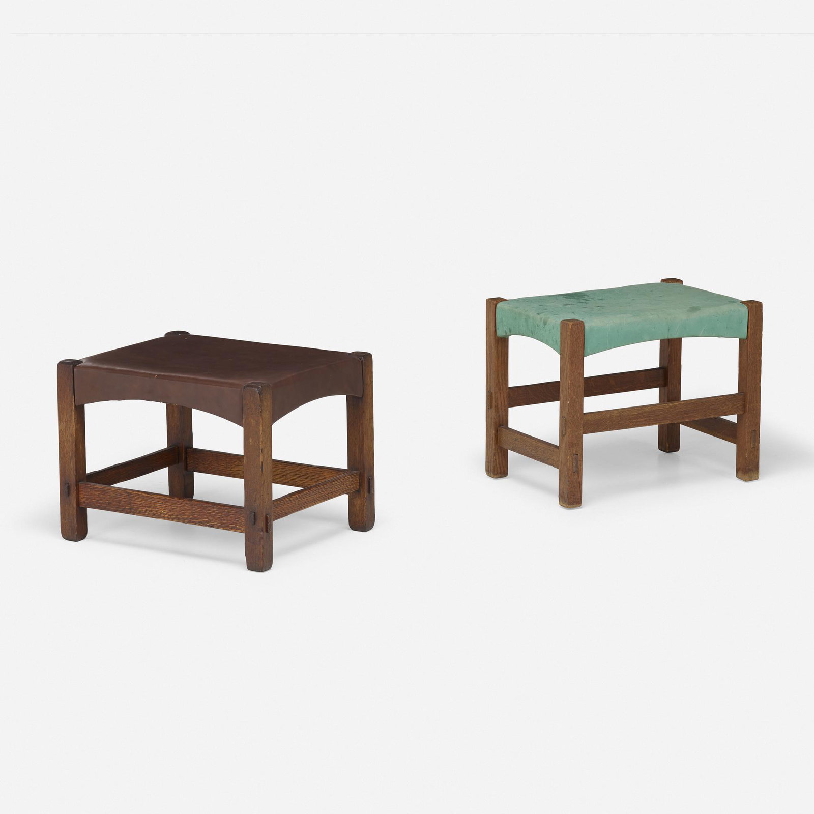 In the manner of Gustav Stickley, Footstools, two (1 of 3)