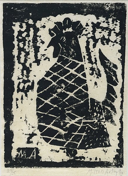 Milton Clark Avery (American, 1885-1965) Untitled,: Milton Clark Avery (American, 1885-1965) Untitled, 1953; Woodcut (framed); Signed, dated and numbered 25/25; 10 1/8'' x 7 1/2'' (sight); Provenance: Private Collection, New York