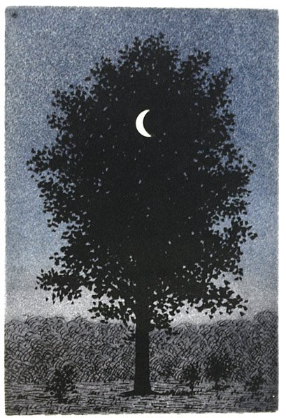 Rene Magritte (Belgian, 1898-1967) Le 16 Septembre: Rene Magritte (Belgian, 1898-1967) Le 16 Septembre, 1968; Etching in colors; Stamped signature and numbered 77/150; 5 7/8'' x 4'' (image), 11'' x 8 5/8'' (sheet); Literature: Kaplan/Baum #14; Provenan