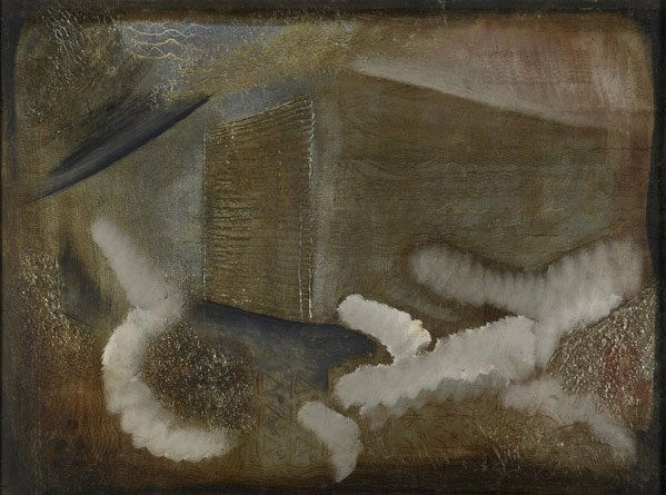 Konrad Cramer (American, 1888-1963) Brown and Gold: Konrad Cramer (American, 1888-1963) Brown and Gold, ca. 1950; Mixed media on board (framed); 24'' x 31 7/8''; Provenance: Private Collection, New York