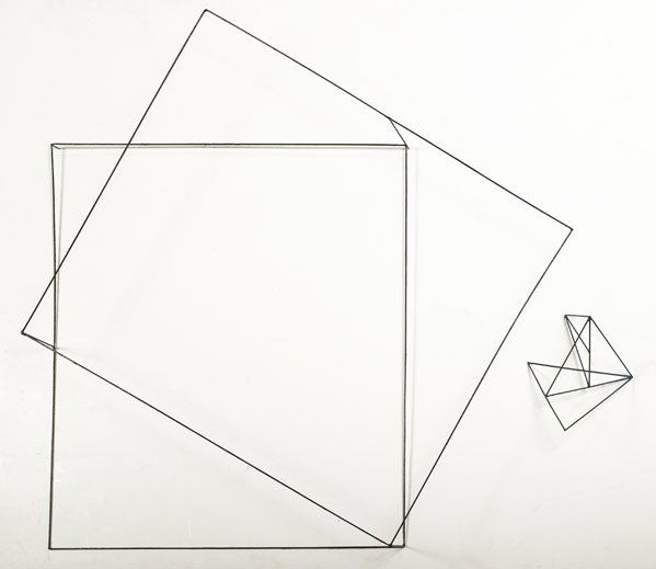 John Ewing Duff (American, b. 1943) Two works of a: John Ewing Duff (American, b. 1943) Two works of art: Untitled; Painted wire; 37'' x 39'' x 4 1/4'' and 10'' x 7'' x 6''; Provenance: Estate of B. Scott Severns, New York