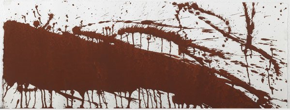 Hermann Nitsch (Austrian, b. 1938) Untitled, 1984: Hermann Nitsch (Austrian, b. 1938) Untitled, 1984; Mixed media on paper; Signed and dated; 10'' x 26'' (sheet); Provenance: Private Collection, Los Angeles