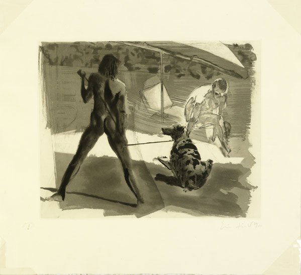Eric Fischl (American, b. 1948) Untitled (Bathers): Eric Fischl (American, b. 1948) Beach, 1987; Etching with aquatint; Signed and numbered 50/100; 18 1/2'' x 21 3/4'' (sheet); Provenance: Private Collection, San Francisco