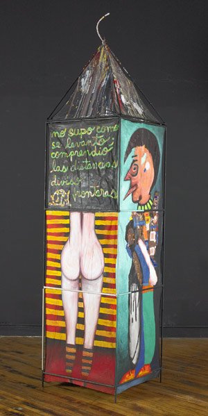 Rafael Ferrer (Puerto Rican, b. 1933) Kiosk: Rafael Ferrer (Puerto Rican, b. 1933) Kiosk, The Captain's Dream, 1980; Oil on canvas on armature; Signed, dated and titled; 104 1/2'' x 24'' x 24''; Provenance: Private Collection, New York