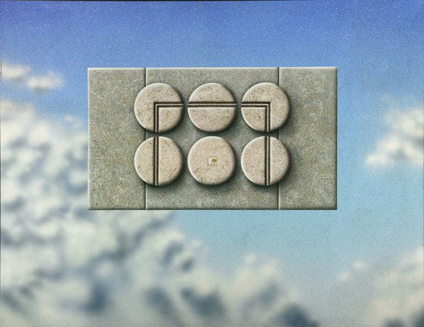 Beck & Jung (Swedish, Holger Bäckström, 1939-1997: Beck & Jung (Swedish, Holger Bäckström, 1939-1997 and Bo Ljungberg, 1939-2007) First Day, 1981; Acrylic on canvas (framed); Signed, titled and dated; 39 1/4'' x 51''; Provenance: Private Collection,