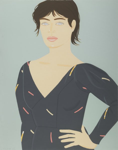 Alex Katz (American, b. 1927) Grey Dress, 1992: Alex Katz (American, b. 1927) Grey Dress, 1992; Screenprint in colors (framed); Signed and numbered 50/150; 36'' x 28'' (sheet); Publisher: Chalk and Vermillion, Greenwich, CT; Provenance: Private Col