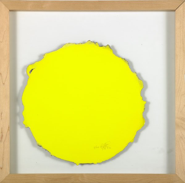 Dan Flavin (American, 1933-1996) Guggenheim Tondo: Dan Flavin (American, 1933-1996) Guggenheim Tondo, 1992; Three mezzotints in five colors (framed separately); Each signed, dated and numbered 7/25; 12 1/2 diameter (each); Publisher: Guggenheim Museum