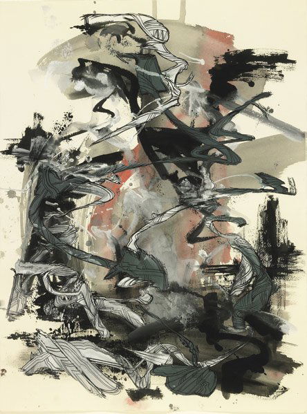 Suling Wang (Taiwanese, b. 1968) Untitled, 2005: Suling Wang (Taiwanese, b. 1968) Untitled, 2005; Acrylic and ink on paper (framed); 29 3/4'' x 22 1/4'' (sheet); Provenance: Lehmann Maupin Gallery, New York (label on verso); Private Collection, New
