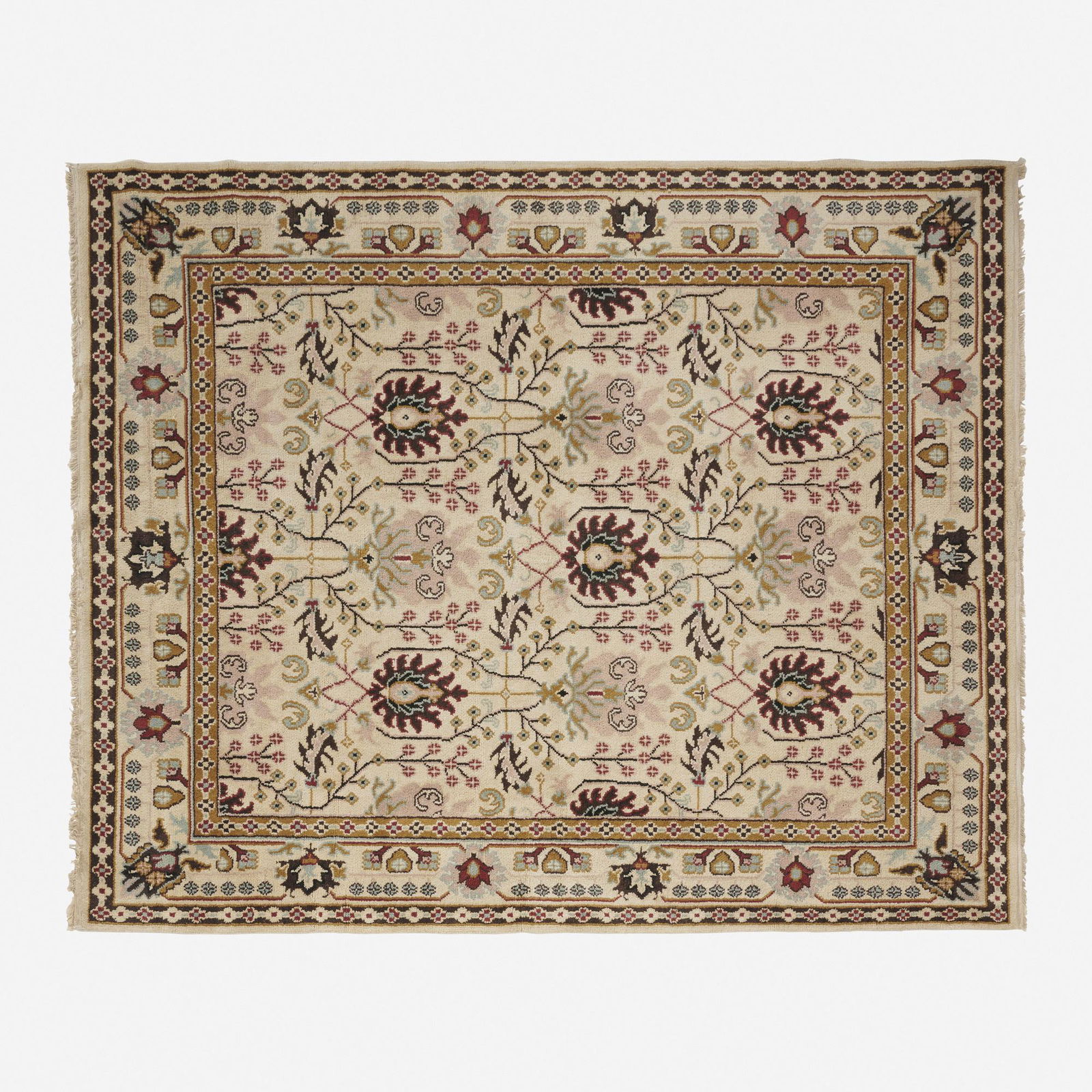 In the manner of William Morris, Medium pile carpet: In the manner of William Morris Medium pile carpet 21st centuryhand-knotted wool 95.5 w × 119 l in (243 × 302 cm) This work will ship from Rago in Lambertville, New Je