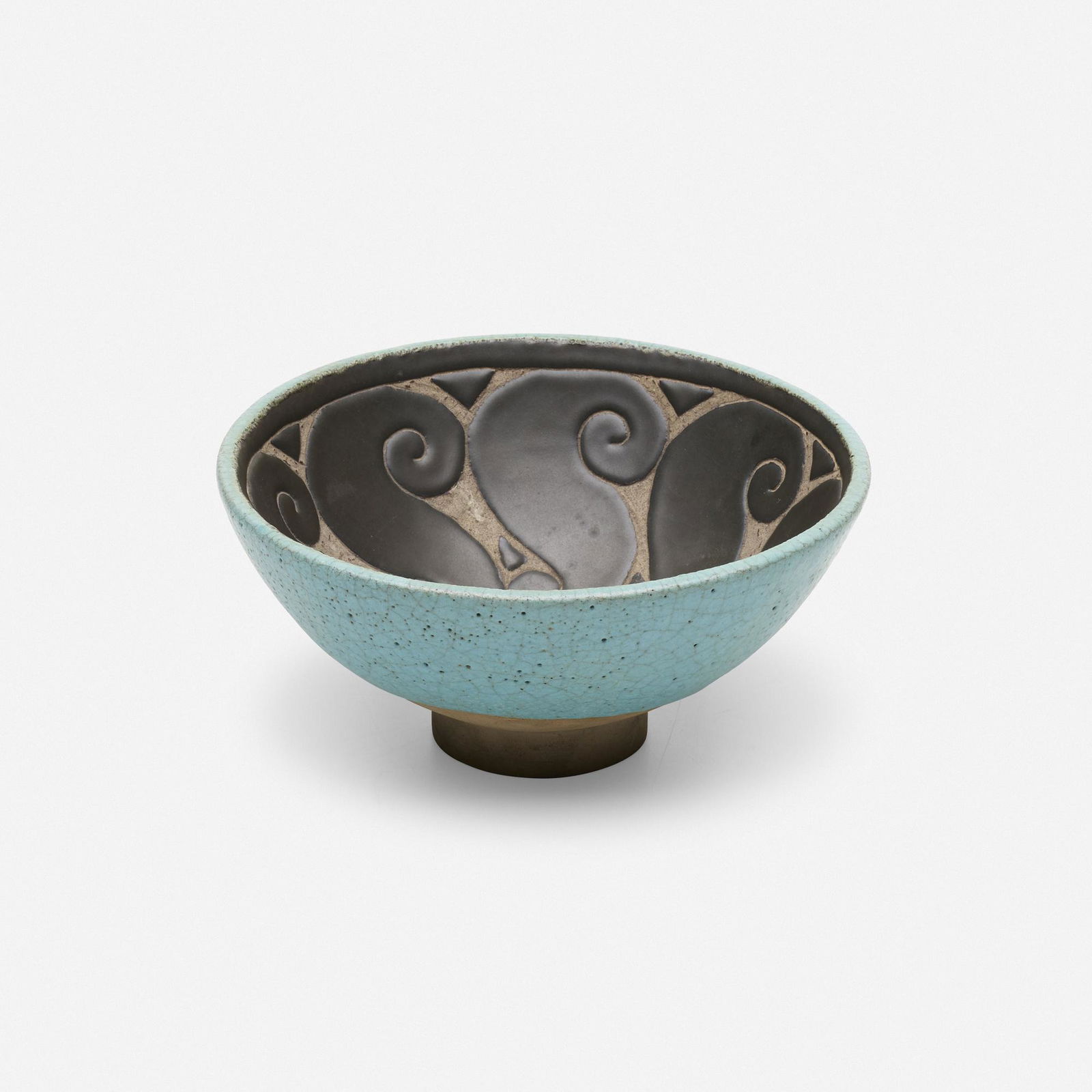 Rene Buthaud, Bowl: Rene Buthaud Bowl France, c. 1930glazed earthenware 3.5 h × 7.75 dia in (9 × 20 cm) Glazed signature to underside 'RB'. Provenance: Important Private Collec