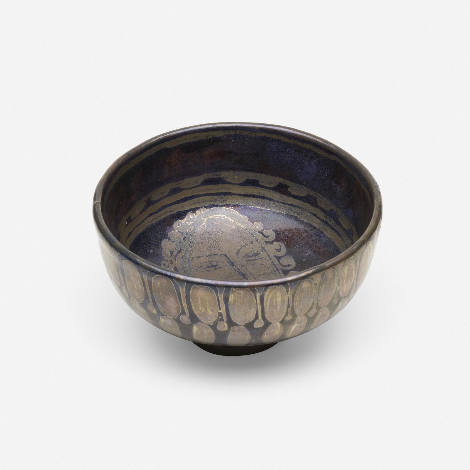 Rene Buthaud, Bowl: Rene Buthaud Bowl France, c. 1930glazed earthenware 3 h × 6 dia in (8 × 15 cm) Glazed signature to underside 'RB'. Provenance: Important Private Collection