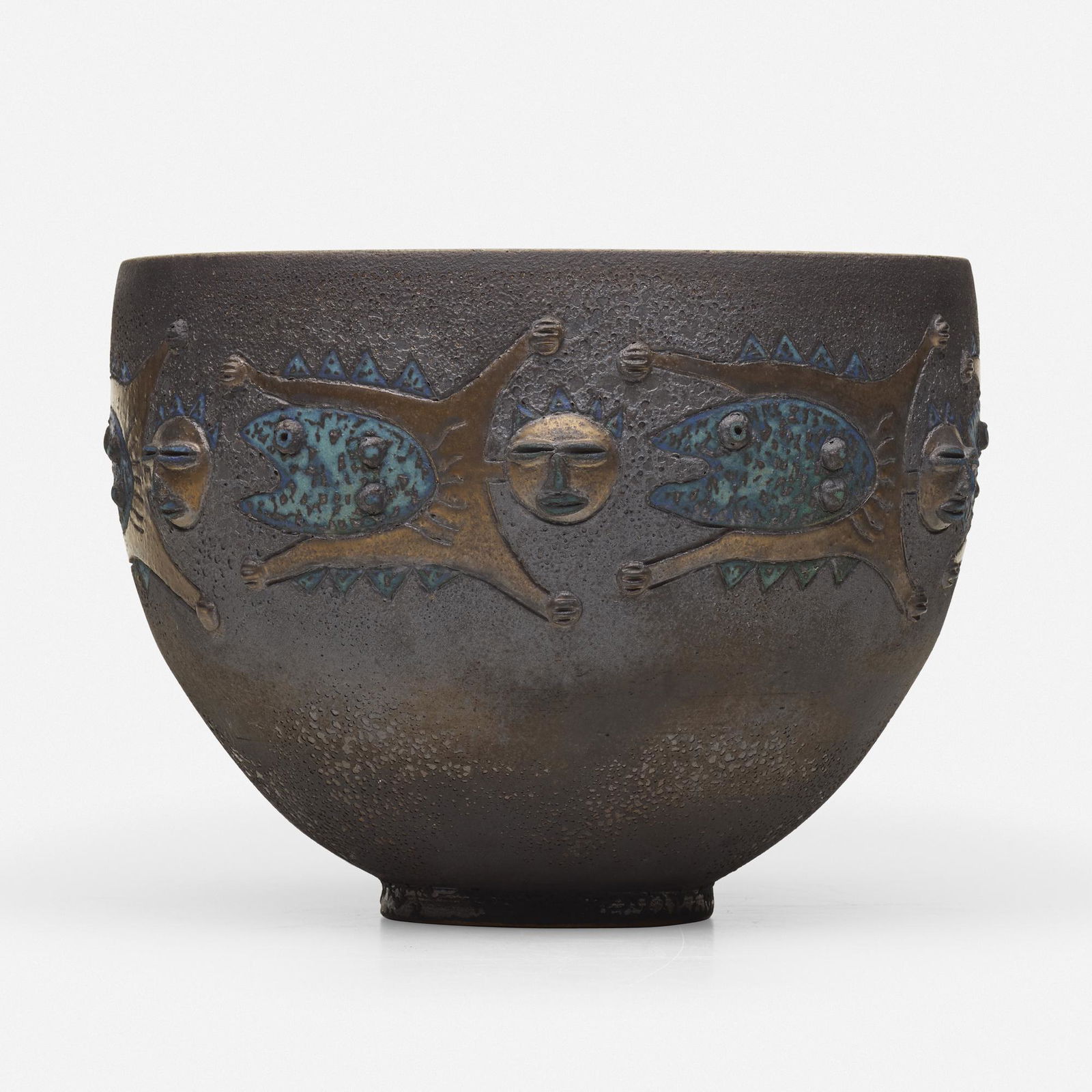 Edwin and Mary Scheier, Bowl: Edwin and Mary Scheier Bowl USA, c. 1990glazed stoneware 8.5 h × 11.5 dia in (22 × 29 cm) Incised signature to underside 'Scheier'. Provenance: Important Pr