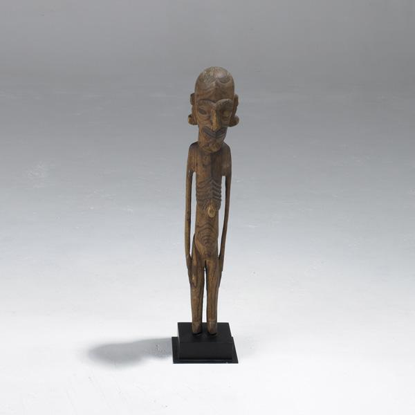 MAORI PEOPLE, EASTER ISLAND: MAORI PEOPLE, EASTER ISLAND; Ancestral figure in carved wood, possibly toromiro, Maoi Kava-Kava; 25 1/2''