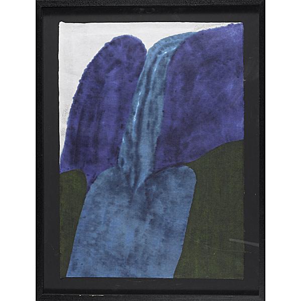 TWO 20TH C. PRINTS: TWO 20TH C. PRINTS; Carol Summers (American, b. 1925), woodblock to rice paper, ''Waterfall'' (framed), signed, titled and numbered, 28'' x 21''; Harry D. Reeks (American, 1920-1982), silkscreen, ''Tu