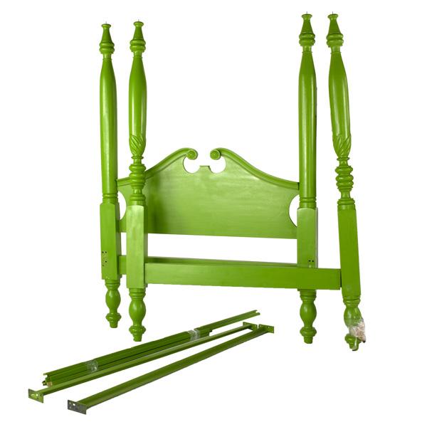 FOUR POSTER CANOPY BED: FOUR POSTER CANOPY BED; Full size, replaced metal side rails; Headboard: 87 x 61''