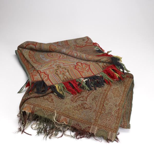 SUZANIS: SUZANIS; Two paisley wool throws, larger with holes; Larger: 120'' x 60''