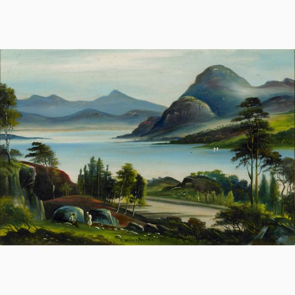 GEORGE WILLIS PRYCE (British, 1866-1949): GEORGE WILLIS PRYCE (British, 1866-1949); Four untitled landscapes, three oil on board, one oil on canvas (all framed); Each signed; Largest 10'' x 16''; Provenance: Private Collection, Los Angeles, C