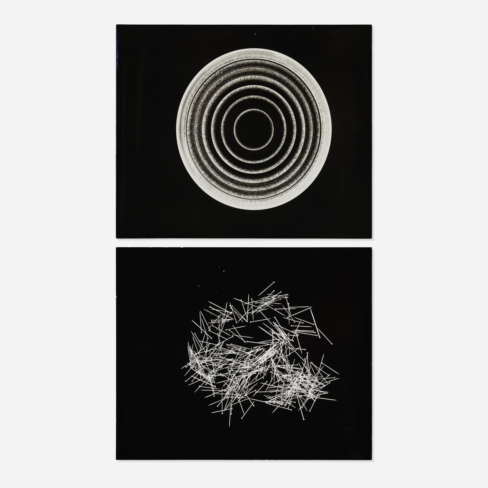 Herbert Matter, Untitled (two photograms): Herbert Matter Untitled (two photograms) c. 1940gelatin silver print 10 h × 8 w in (25 × 20 cm) 10 h × 8 w in (25 × 20 cm) Artist's stamp to verso of each work. Thes
